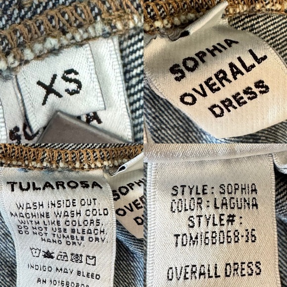 Revolve Tularosa XS Sophia Overall Dress Laguna Blue Distressed Denim Mini - Picture 5 of 7